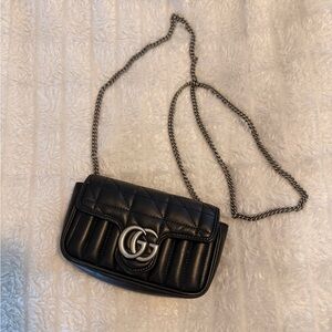 Black Quilted Leather Crossbody Bag